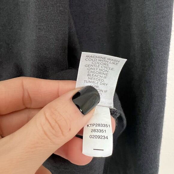 J. Jill Embroidered Split Neck Long Sleeve Tunic Top Charcoal Gray Size XS - Picture 7 of 7